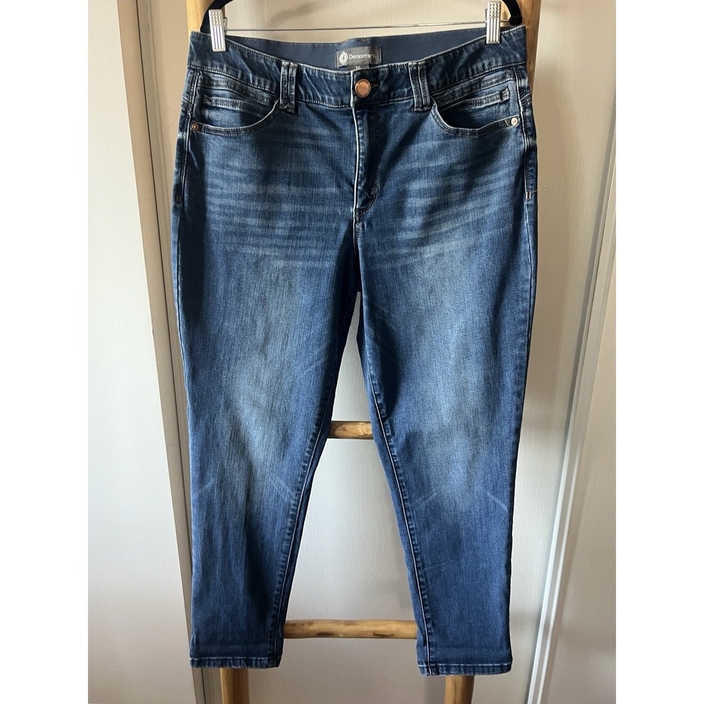 Democracy Women's Skinny Jeans Blue Dark Wash Denim Stretch 5-Pocket Mid Rise 16